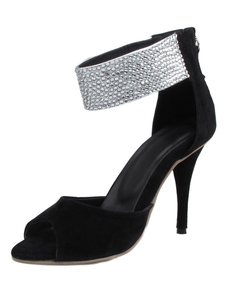 Multicolor Peep Toe sandales strass cuir talons pour femmes