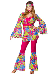 Toussaint Cosplay Costume Polyester Plage de Hawaï multicolore impression pour femme