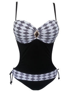 Monokini imprimé multicolore imprimé maillot de bain synthétique