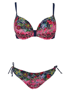 Bikini multicolore impression sangles synthétiques maillot de bain