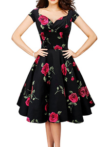 Robe Vintage imprimés fleuris pour les femmes