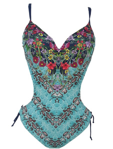 Imprimer découper Monokini multicolore Bracelet synthétique maillot de bain