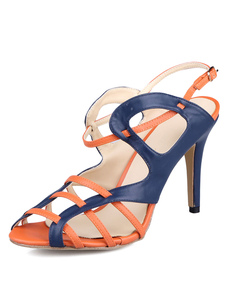 Gladiator Peep Toe Sandals Multicolor Cut Out PU talons pour femmes