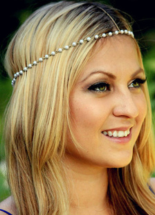 Accessoires pour cheveux métal perle bandeau multicolore