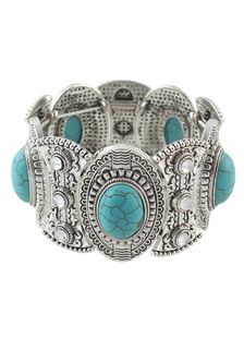 Bracelet en métal argent Bracelet Bohème en relief pour les femmes