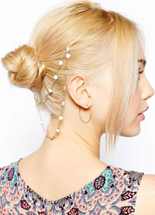 Accessoires pour cheveux métal chaîne or en épingle à cheveux