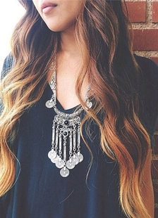 Collier en couches Bohème Metal collier en argent pour femmes