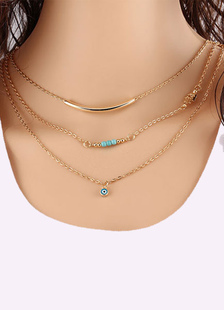 Or en couches Collier Collier en métal à plusieurs niveaux pour les femmes