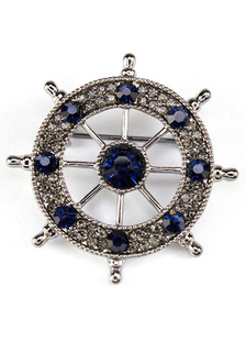 Gouvernail broche en métal Strass pour femmes