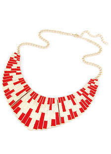 Déclaration en couches Collier Collier en métal deux tons pour femme