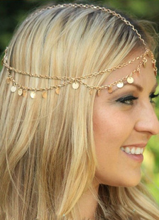 Accessoires pour cheveux métal or bandeau Fringe