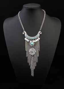 Frange multicolore Collier Collier en métal Bohême pour femmes