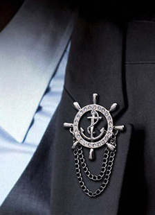 Dérive chaîne broche en métal Strass pour femmes