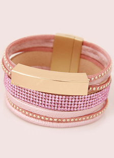 Bracelet en métal strass multicolore Bracelet en couches pour femmes