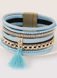 Bracelet métal multicolore Bracelet en couches chaine Fringe Strass pour femmes