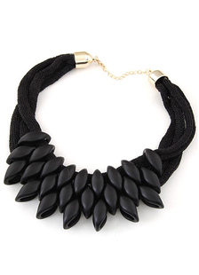Black en couches collier Nylon collier en métal pour les femmes