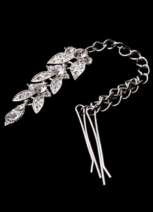 Épingle à cheveux argent strass chaîne métal cheveux accessoires