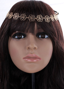 Or bandeau fleurs coupées Accessoires cheveux métal