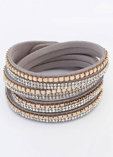 Bracelet en couches multicolore strass Bracelet en métal Chic pour les femmes