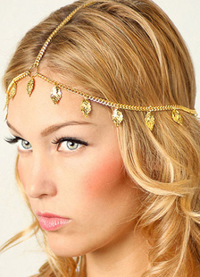 Accessoires pour cheveux métal or frange serre-tête