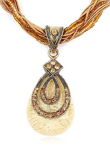 Collier en métal strass multicolore pendentif pour femmes