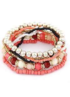 Bracelet en couches multicolore perles Boho Bracelet pour les femmes