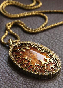 Collier en métal or instruction collier Strass pour femmes