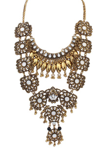 Collier or massif multicouche découpé collier en métal pour femmes