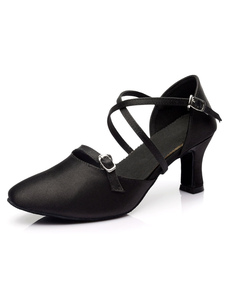 Danses latines noir sandales bracelet Satin Chic bal talons