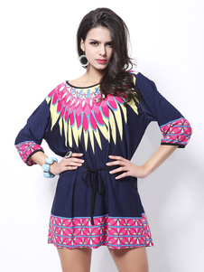 Robe en soie multicolore Maj robe Sash impression lait