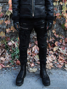 Pantalon en coton masculin Noir pantalon Club Wear