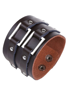 Noir boucle Bracelet simili cuir Bracelet pour hommes