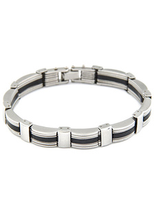 Bracelet argent Bracelet Punk chaîne lien Boîte métal fermoir pour hommes