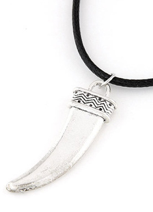 Silver Wolf dent collier métal Nylon collier pour hommes