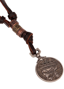 Crâne multicolore motif collier simili-cuir métal collier pour hommes