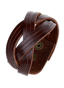 Bracelet simili cuir marron Bracelet Punk pour hommes