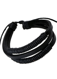 Noir tricoté Bracelet Chic simili cuir Bracelet pour hommes