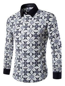 Chemise d’homme Casual chemise imprimé Floral multicolore