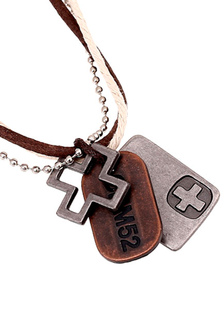 Collier métal simili cuir multicolor collier en couches pour hommes