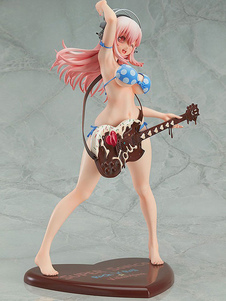 Maillot de bain bleu Sexy en Super Sonico Figure avec Figure Anime guitare