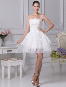 Dresss Cocktail courte dentelle a-ligne bretelles Organza Tiered Homecoming Dress