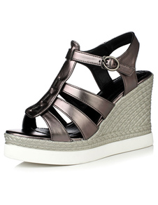 Multicolor Wedge sandales Chic cuir sandales pour femmes