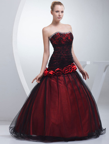 Backless Quinceanera robe sans bretelles perles dentelle Applique Tulle plissé étage longueur robe a