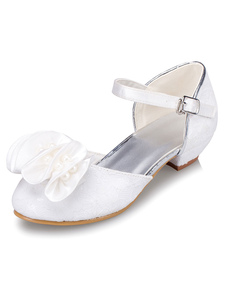 Bow sandales fille fleur blanche bretelles fleurs PU chaussures pour filles