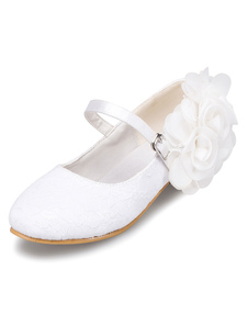 Fille fleur blanche chaussures fleurs bretelles pour les filles