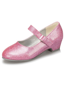 PU rose fille de fleur chaussures sangles pour les filles