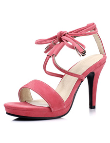 Lacez pastèque Suede talons plateforme sandales pour femmes