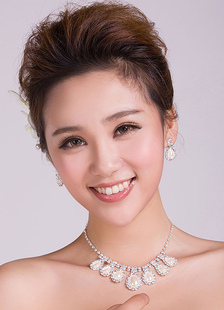 Mariage bijoux ensembles perles goutte décoré de strass, parures de bijoux du soir