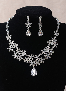 Fleur bijoux jeux diamant collier boucle d’oreille parures de bijoux de mariage