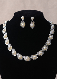 Bijoux de mariée ensembles perles Shell femmes argent bijoux